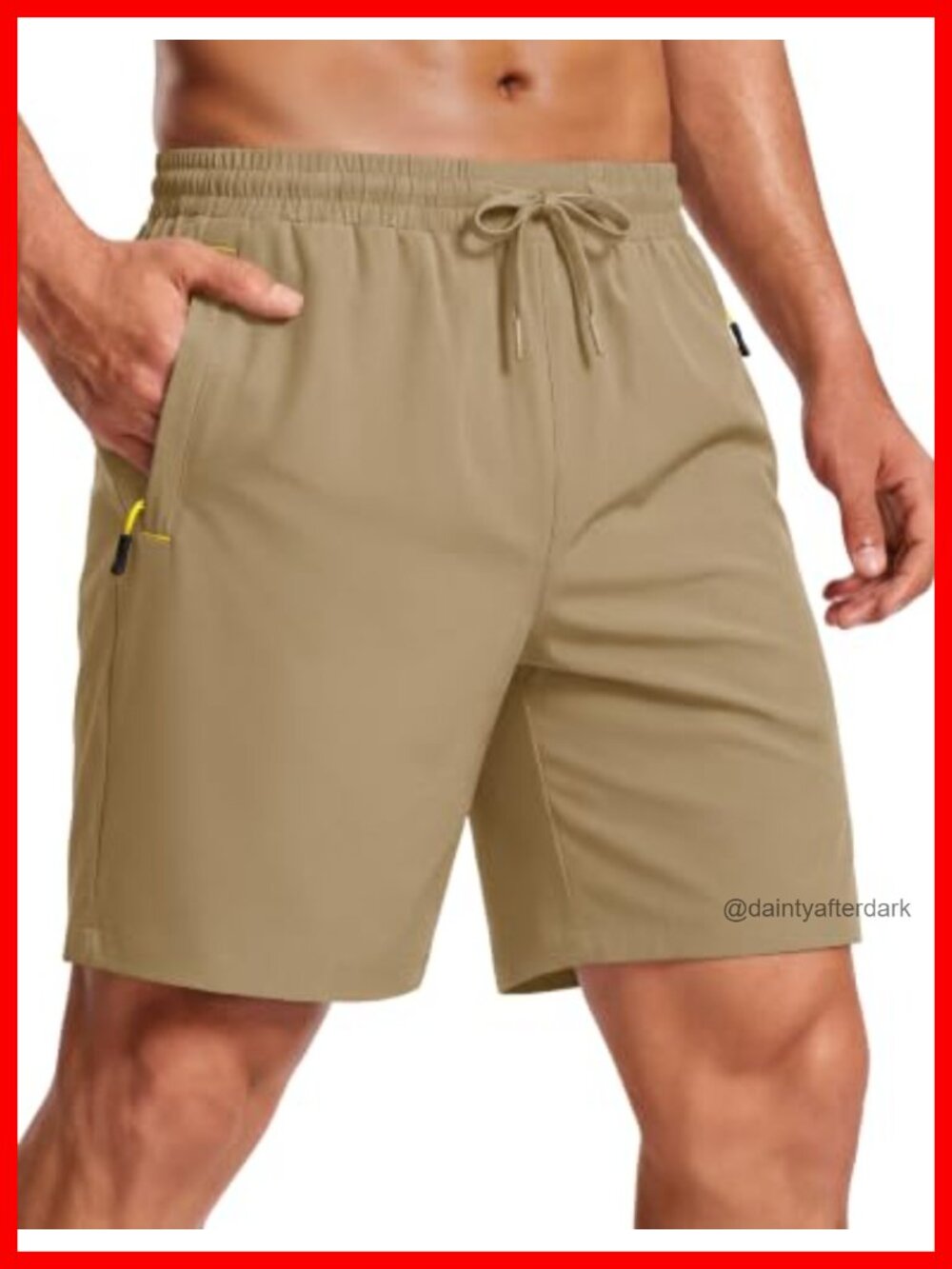 Men's Quick Dry Athletic Hiking Shorts 7" Inseam 3 Zipper Pockets